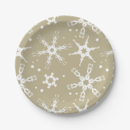 Moderne Winterferienplatte Snowflake Pappteller