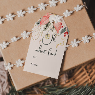 Moderne Winterflora, was Spaß zu und von Geschenkanhänger