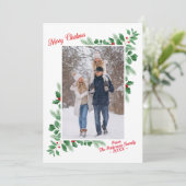 Moderne Winterfolien Frohe Weihnachten Foto Karte (Stehend Vorderseite)