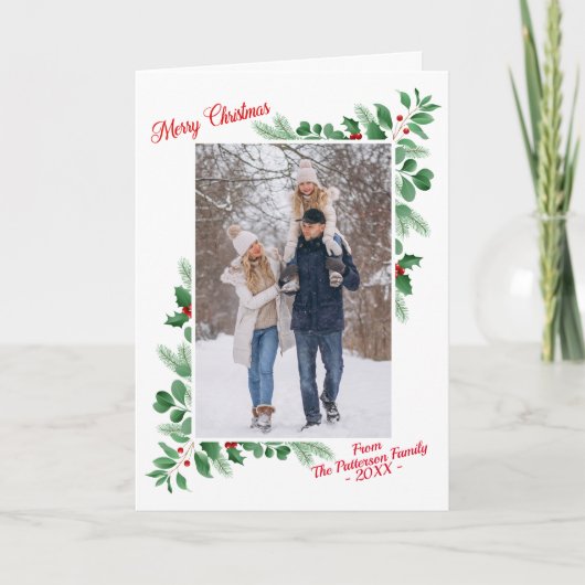 Moderne Winterfolien Frohe Weihnachten Foto Karte (Vorderseite)