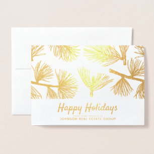 Moderne Winterfolien Holiday Greetings Folienkarte