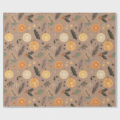 Moderne wintergetriebene Citrus Kraft Geschenkpapier (Flach)