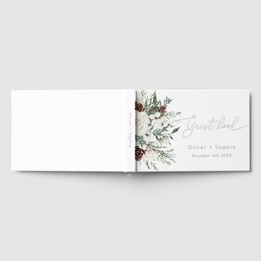 Moderne Winterhochzeit Gästebuch (Voll)