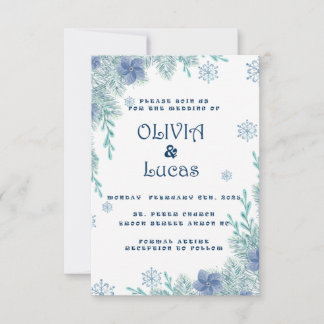 Moderne Winterhochzeiten RSVP Karte