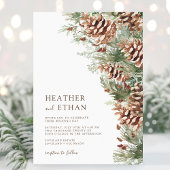 Moderne Winterkiefern-Hochzeit Einladung