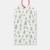 Moderne Winterkiefernbaum-Stern Geschenkanhänger (Rückseite)