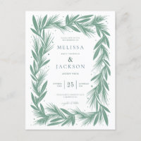 Moderne Winterkranz-Rahmen mit Grün