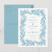 Moderne Winterkränzkleider-Hochzeit Postkarte (Vorne/Hinten)