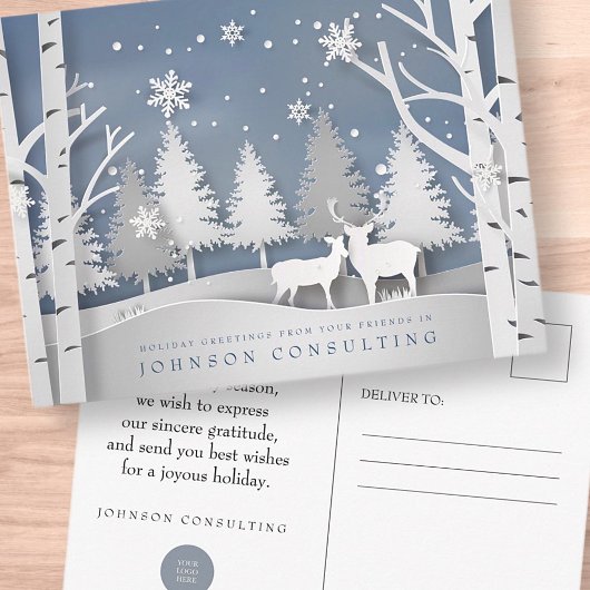 Moderne Winterlandschaft | Feierliche Grüße Postkarte