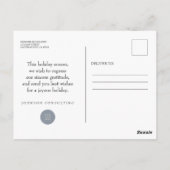 Moderne Winterlandschaft | Feierliche Grüße Postkarte (Rückseite)