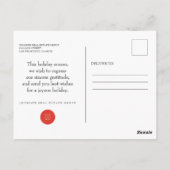 Moderne Winterlandschaft | Feiertagsgrüße Postkarte (Rückseite)