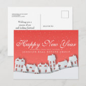 Moderne Winterlandschaft | Neujahrsgrüße Postkarte (Vorne/Hinten)
