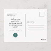 Moderne Winterlandschaft | Neujahrsgrüße Postkarte (Rückseite)