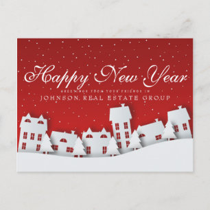 Moderne Winterlandschaft   Neujahrsgrüße Postkarte