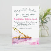 Moderne Winterlandschaft Unser Bestes Abenteuer Einladung (Stehend Vorderseite)