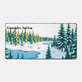 Moderne Winterlandschaft Yellowstone Szenisch Schreibtischunterlage (Vorderseite)