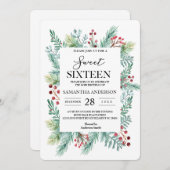 Moderne Winterleaf-Rahmen-Grünflächen Einladung (Vorne/Hinten)