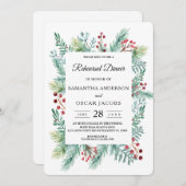 Moderne Winterleaf-Rahmen-Grünflächen Einladung (Vorne/Hinten)