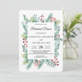 Moderne Winterleaf-Rahmen-Grünflächen Einladung (Stehend Vorderseite)