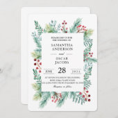 Moderne Winterleaf-Rahmen-Grünflächen Einladung (Vorne/Hinten)