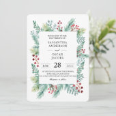 Moderne Winterleaf-Rahmen-Grünflächen Einladung (Stehend Vorderseite)