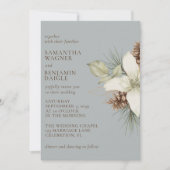 Moderne Winterpine Gray Hochzeit Einladung (Vorderseite)