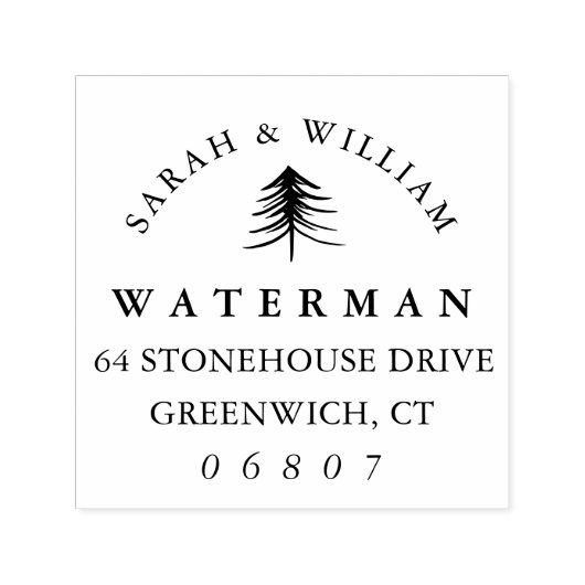 Moderne Winterpine-Rücksendeadresse Permastempel (Design)