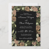 Moderne Winterpine Schwarz und Weiß Elegante Hochz Einladung (Vorderseite)