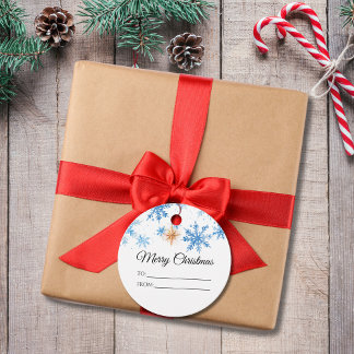 Moderne Winterschneeflocke Frohe Weihnachten Geschenkanhänger