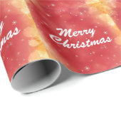 Moderne Winterschneeflocke Frohe Weihnachten Rot Geschenkpapier (Rolleneckpunkt)