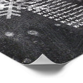 Moderne Winterschneeflocken-Chalkboard-Sitzkarte Poster (Ecke)