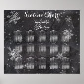 Moderne Winterschneeflocken-Chalkboard-Sitzkarte Poster (Vorne)