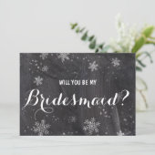 Moderne Winterschneeflocken Einladung (Stehend Vorderseite)