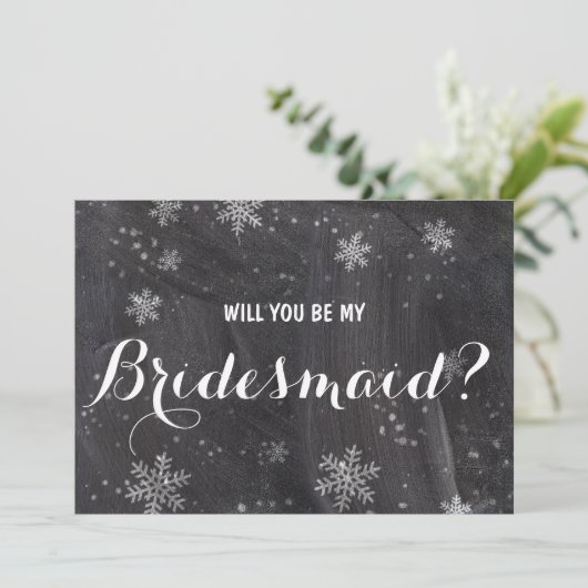 Moderne Winterschneeflocken Einladung (Stehend Vorderseite)