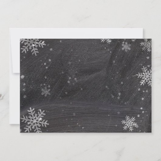 Moderne Winterschneeflocken Einladung (Rückseite)