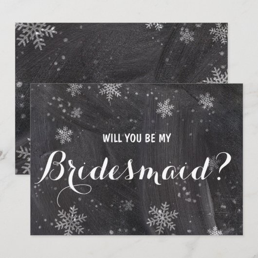 Moderne Winterschneeflocken Einladung (Vorne/Hinten)