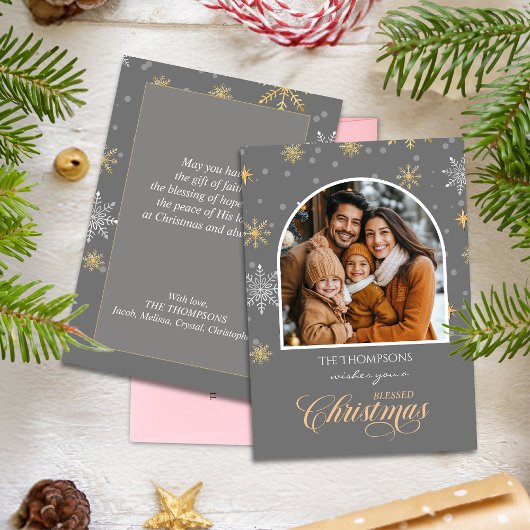 Moderne Winterschneeflocken Foto Grau Weihnachten