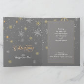 Moderne Winterschneeflocken Foto Grau Weihnachten Karte (Innenseite)