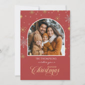 Moderne Winterschneeflocken Foto Weihnachten (Vorderseite)