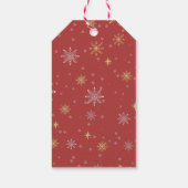 Moderne Winterschneeflocken Foto Weihnachten Geschenkanhänger (Rückseite)