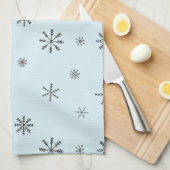 Moderne Winterschneeflocken Geschirrtuch (Viertel Falte)