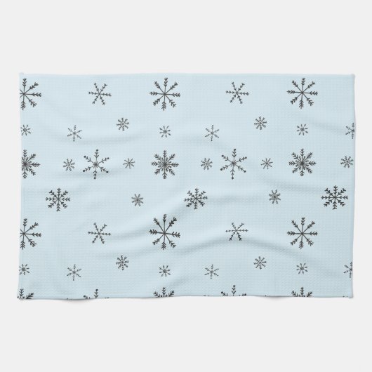 Moderne Winterschneeflocken Geschirrtuch (Horizontal)