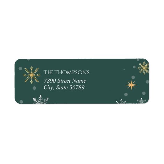 Moderne Winterschneeflocken Grüner Urlaub (Vorne)