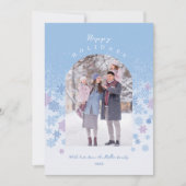 Moderne Winterschneeflocken Happy Holidays Feiertagskarte (Vorderseite)