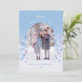 Moderne Winterschneeflocken Happy Holidays Feiertagskarte (Stehend Vorderseite)