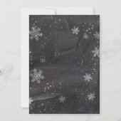 Moderne Winterschneeflocken Hochzeit Einladung (Rückseite)