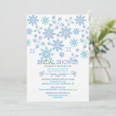 Moderne Winterschneeflocken Hochzeiten Brautparty Einladung (Stehend Vorderseite)