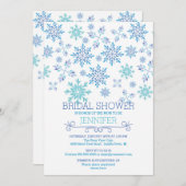 Moderne Winterschneeflocken Hochzeiten Brautparty Einladung (Vorne/Hinten)