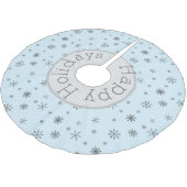 Moderne Winterschneeflocken individuell anpassbar Polyester Weihnachtsbaumdecke (Schrägansicht)