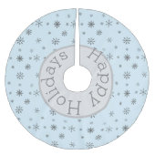 Moderne Winterschneeflocken individuell anpassbar Polyester Weihnachtsbaumdecke (Vorderseite)